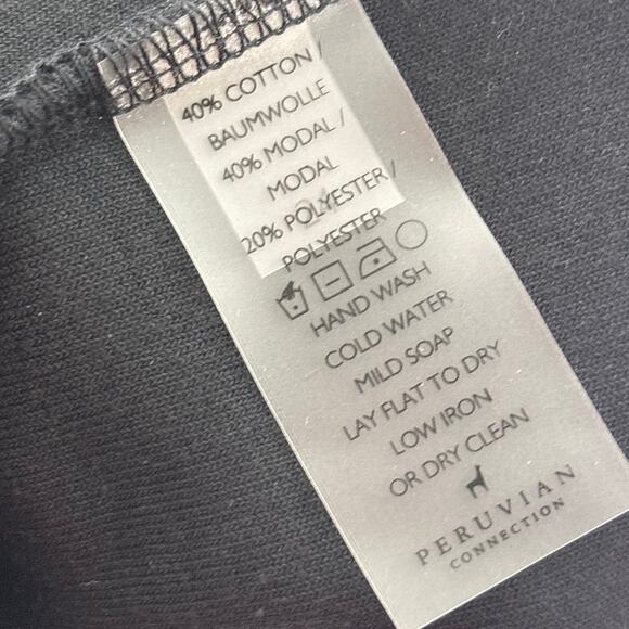 Peruvian Connection Black Victoria Velour Drape Neck Top - Picture 11 of 11